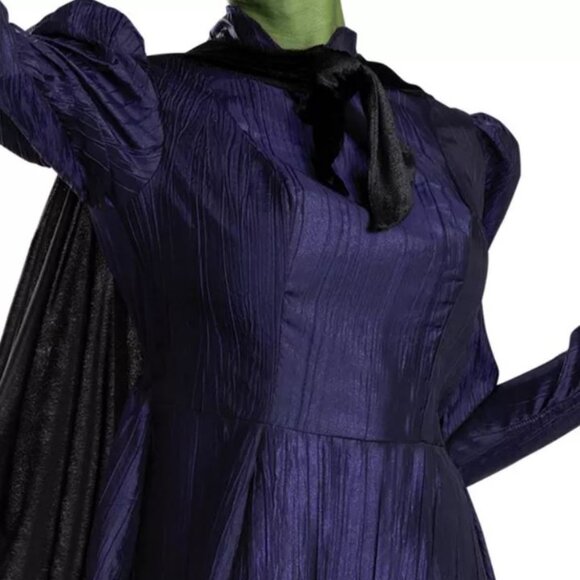 Wicked Witch Elphaba Halloween Costume 4/6 Purple Dress, Cape, Hat 3 Pc Girls - Picture 4 of 7